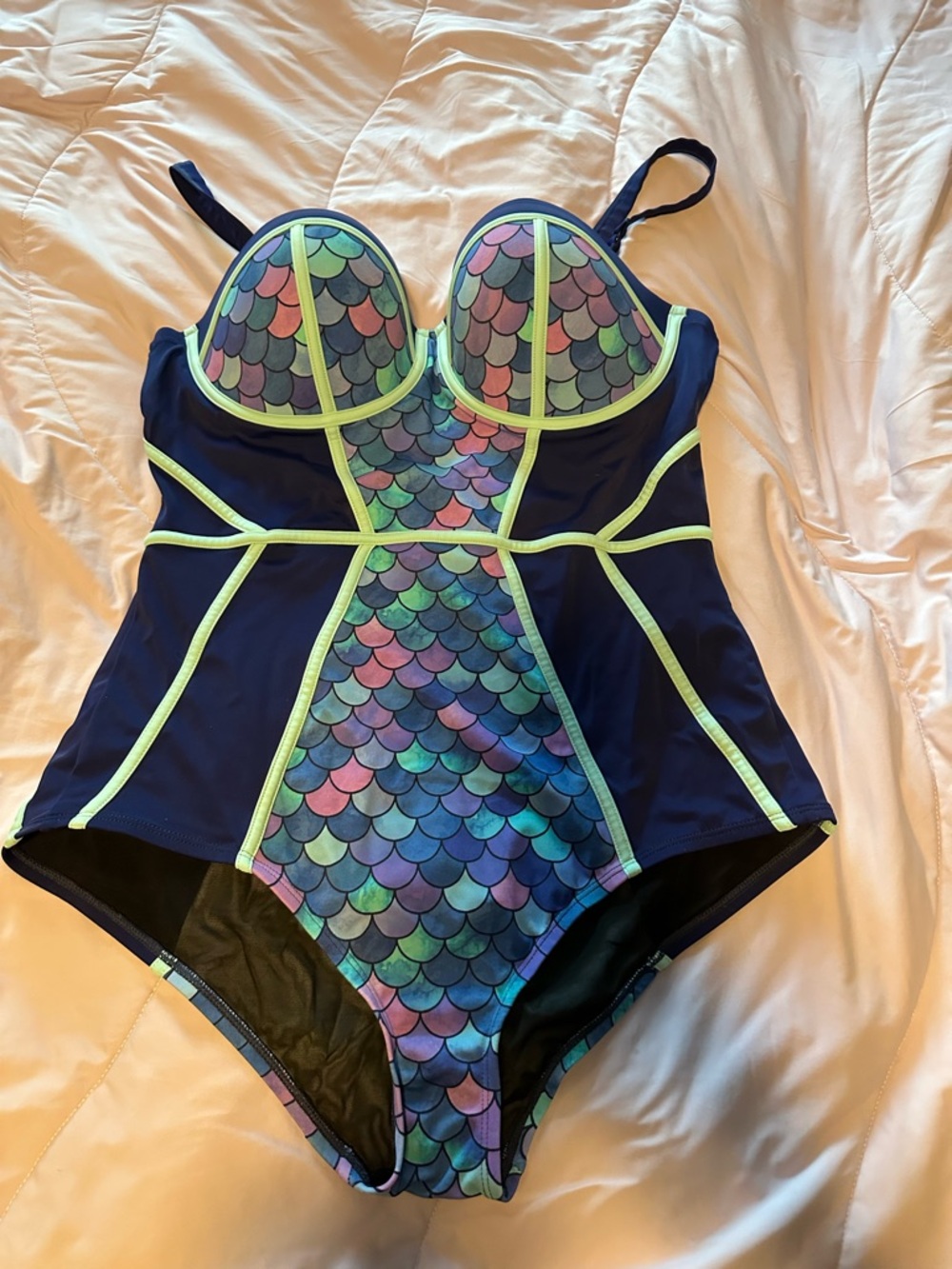torrid Blue and Purple Mermaid-Print One-Piece - Picture 3 of 5